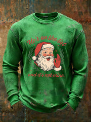 Men's Christmas FDT Waffle Print Casual T-Shirt