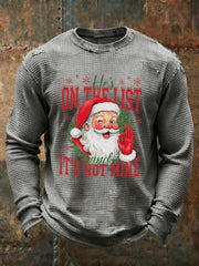 Men's Christmas FDT Waffle Print Casual T-Shirt