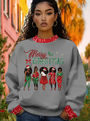 Women's Christmas Print Crew Neck Sweatshirt
