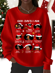 Women's Christmas Red Print Sweatshirt