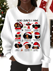 Women's Christmas Red Print Sweatshirt