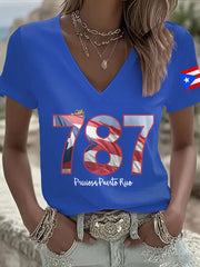 Women's Puerto Rico Art Printed T-shirt