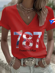 Women's Puerto Rico Art Printed T-shirt