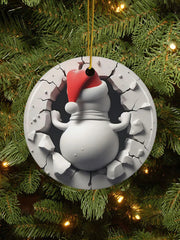 Merry Christmas 3D Art Printed Acrylic Decorative Ornament