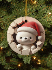 Merry Christmas 3D Art Printed Acrylic Decorative Ornament