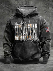 Men's Make Heaven Crowded Oversized Drop-Shoulder Hoodie with Pockets