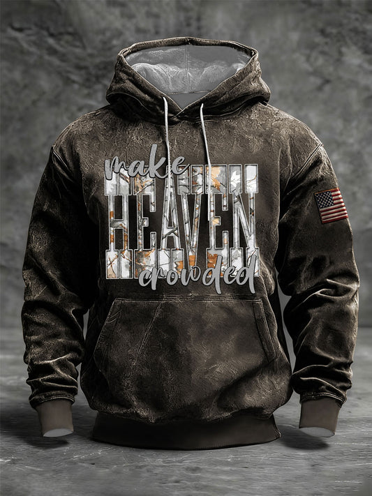 Men's Make Heaven Crowded Oversized Drop-Shoulder Hoodie with Pockets