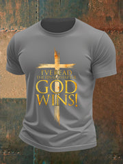 Men's I've Read The Final Chapter God Wins Christian Faith Cross Tee