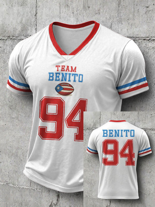 Men's Bunny Football Music Lover Printed T-shirt