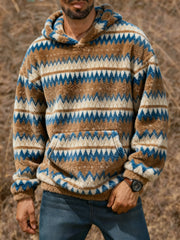 Men's Vintage Western Printed Casual Hoodie