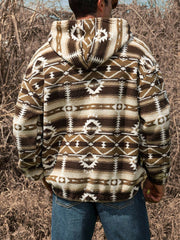 Men's Vintage Western Printed Casual Hoodie