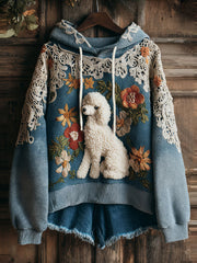 Women's Poodle Floral Hoodies