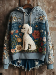 Women's Teddy Dog Floral Hoodies