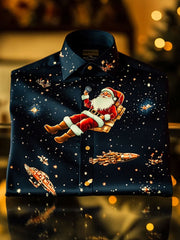 Men's Luxury Christmas Business Art Printed Shirt