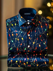 Men's Luxury Christmas Art Business Style Printed CasuaL Shirt