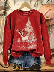Women's Christmas deer Regular Sweatshirt