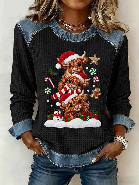 Women's Highland Cow Print Top