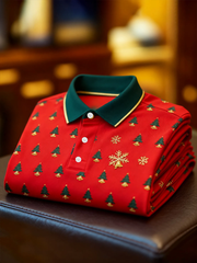 Men's Christmas Art Business Style Printed CasuaL Tops