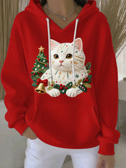Women's Christmas Print Casual Hoodie