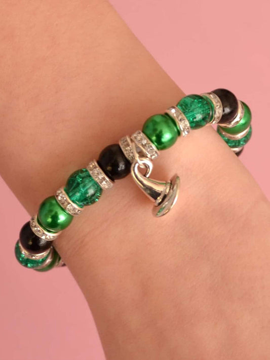 Movie Inspired Pink and Green Bead Bracelet