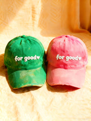 Unisex 'for good' hat (set of two in green and pink)