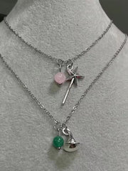 Movie Inspired Pink & Green Necklace