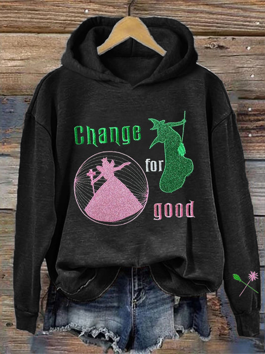 Women's Movie Inspired Embroidered Washed Hoodie
