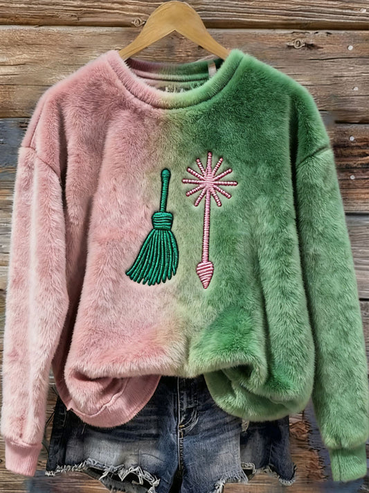 Women's 2025 Movie Inspired Embroidered Furry Top