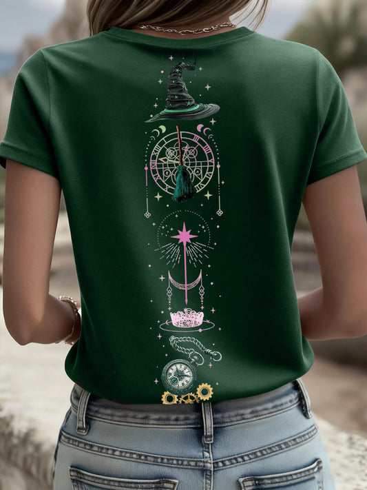 Women's Movie-Inspired Glasses Print T-Shirt