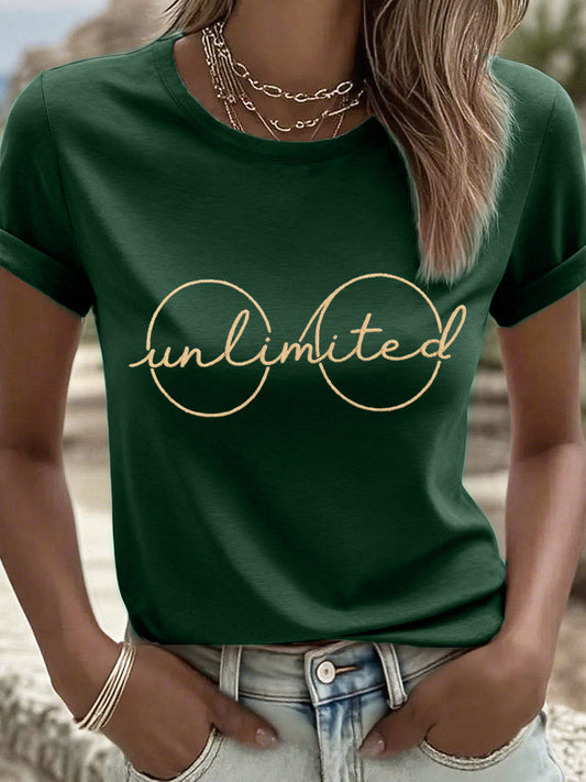 Women's Movie-Inspired Glasses Print T-Shirt