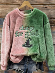 Women's Changed For Good Embroidered Furry Top