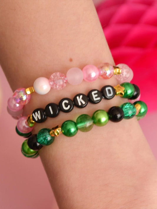 Movie Inspired Pink & Green Bead Bracelet