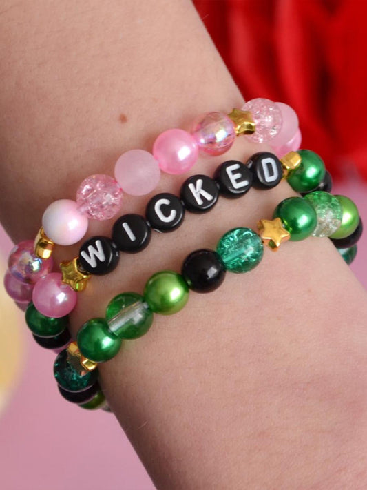 Movie Inspired Pink & Green Bead Bracelet