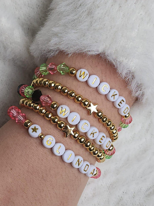 Movie Inspired Pink & Green Bead Bracelet