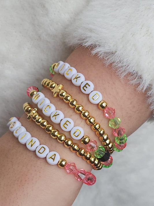 Movie Inspired Pink & Green Bead Bracelet