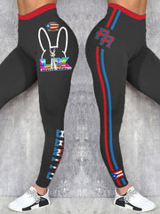 Women's Bunny Football Music Lover Printed Leggings