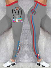 Women's Bunny Football Music Lover Printed Leggings