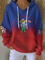 Women's Bunny Football Music Lover Printed Hoodie