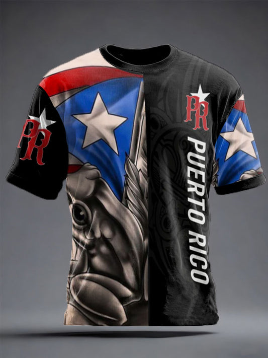 Unisex Puerto Rico Art Printed T-shirt