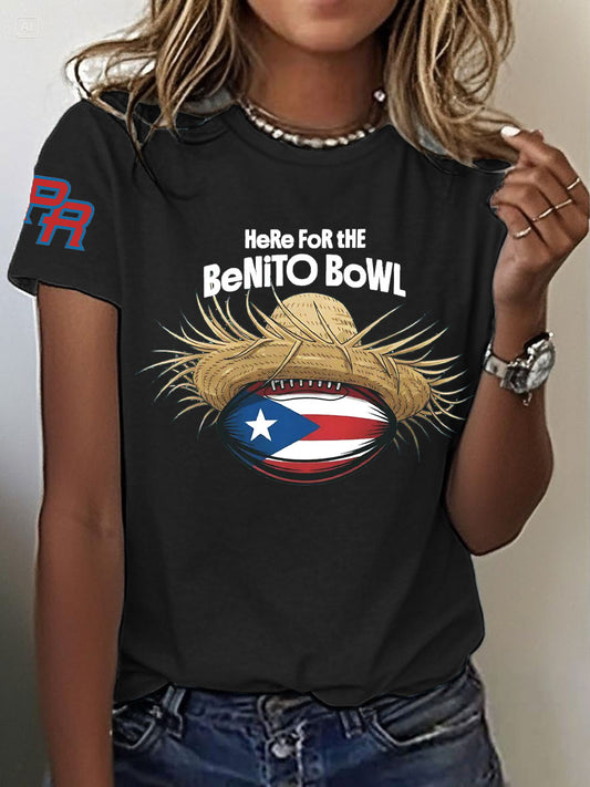 Women's Bunny Football Music Lover Printed T-Shirt