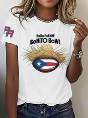 Women's Bunny Football Music Lover Printed T-Shirt