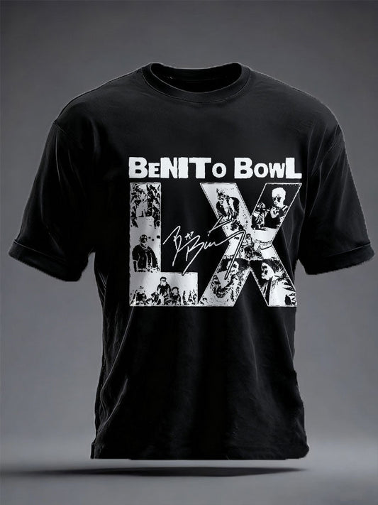 Unisex Bunny Football Music Lover Printed T-shirt