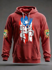 Unisex Puerto Rico Art Printed Hoodie