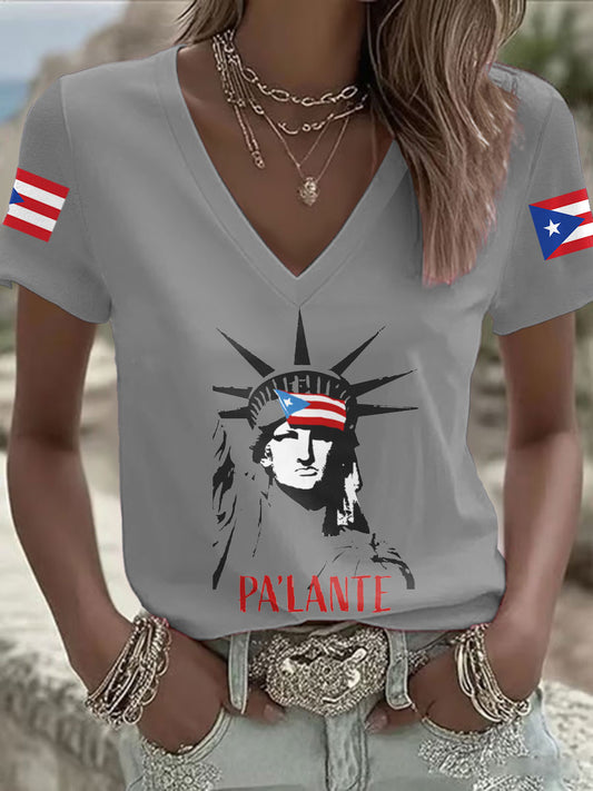 Women's Puerto Rico Art Printed T-Shirt
