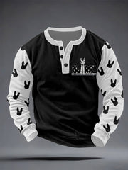 Men's Bunny Music Football Lover Printed Sweatshirt