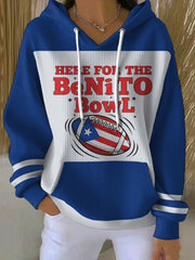 Women's Bunny Football Music Lover Printed Hoodie