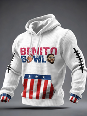 Men's Bunny Football Music Lover Printed Hoodie
