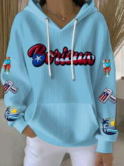 Women's Puerto Rico Print Casual Sweatshirt