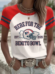 Women's Bunny Football Music Lover Printed T-shirt