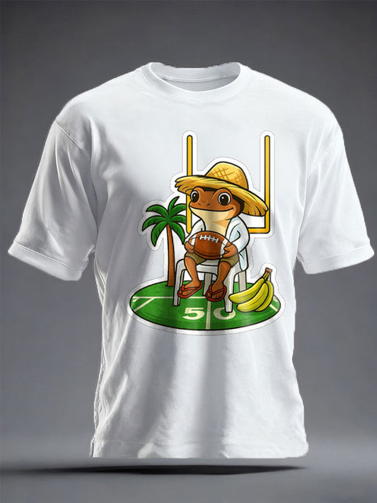 Unisex Bunny Football Music Lover Printed T-shirt